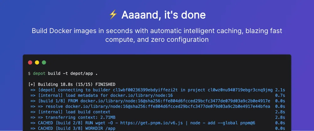 Build Docker images faster using build cache banner