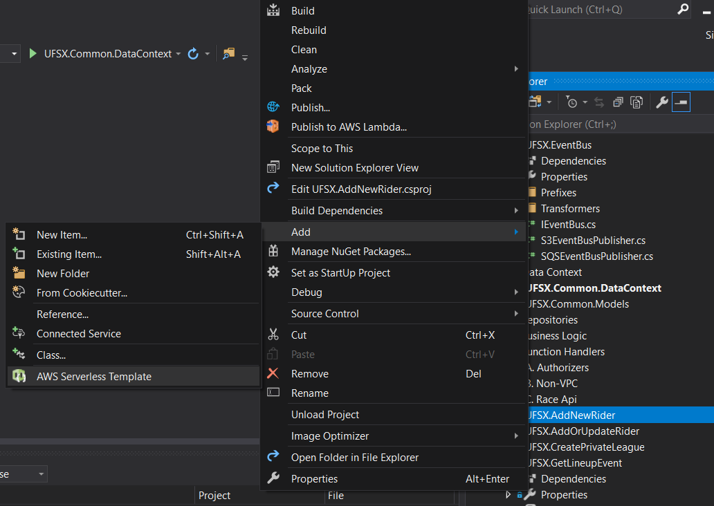 Add AWS Serverless Template to project