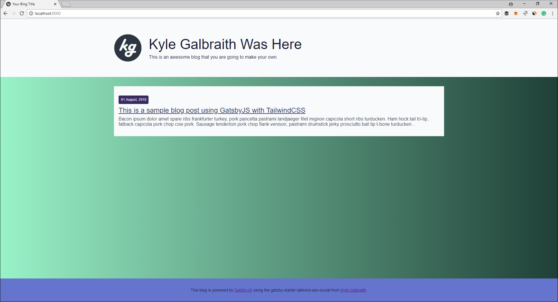 New Gatsby background